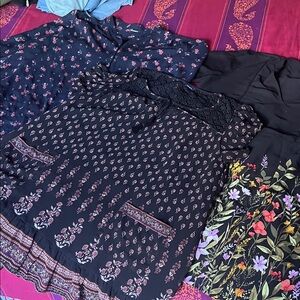 Floral Black tops